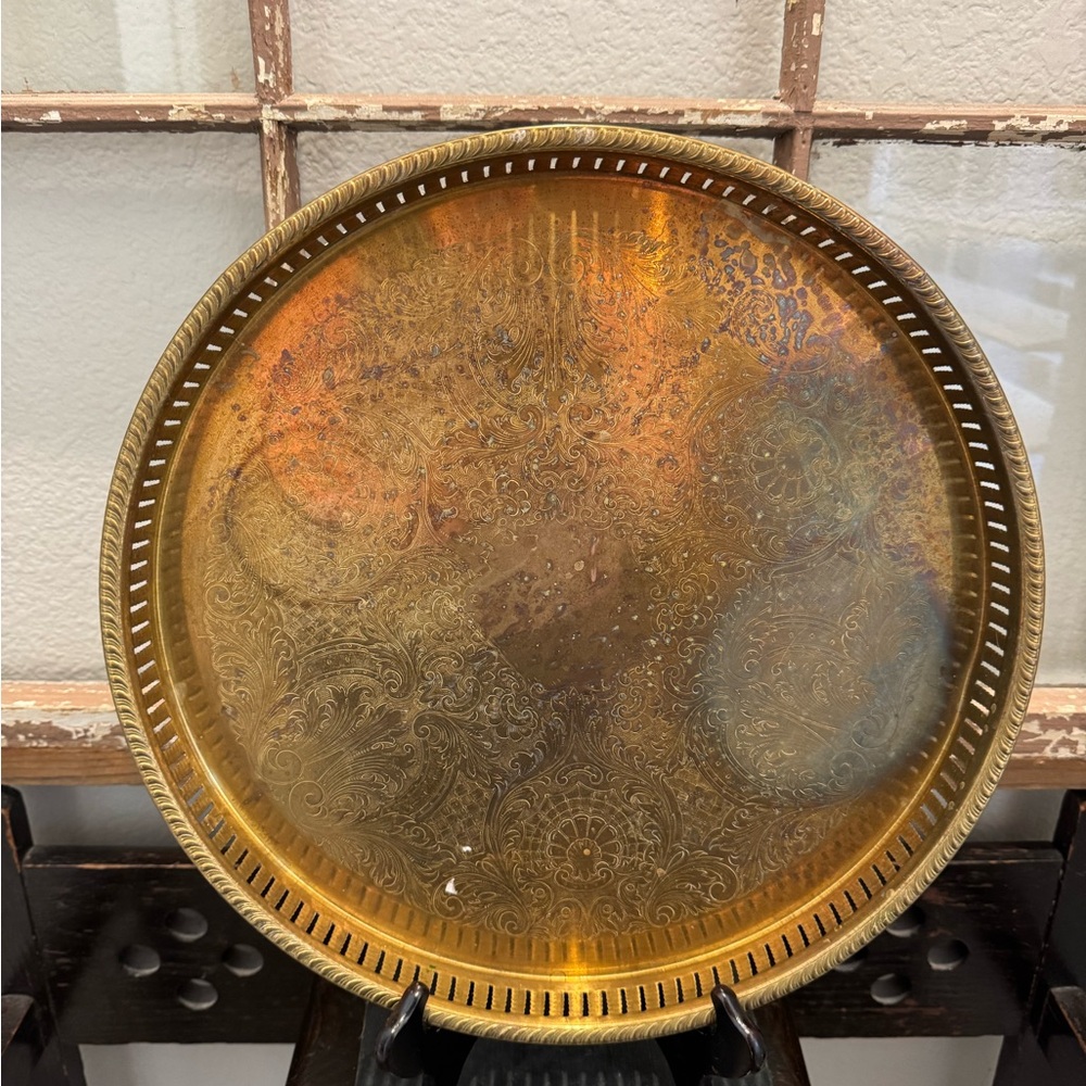 Vintage Brass Decorative Tray